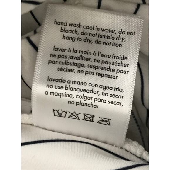 WeWoreWhat White Black Pinstripe Twist Cutout Bodysuit Romper XL - Picture 8 of 8